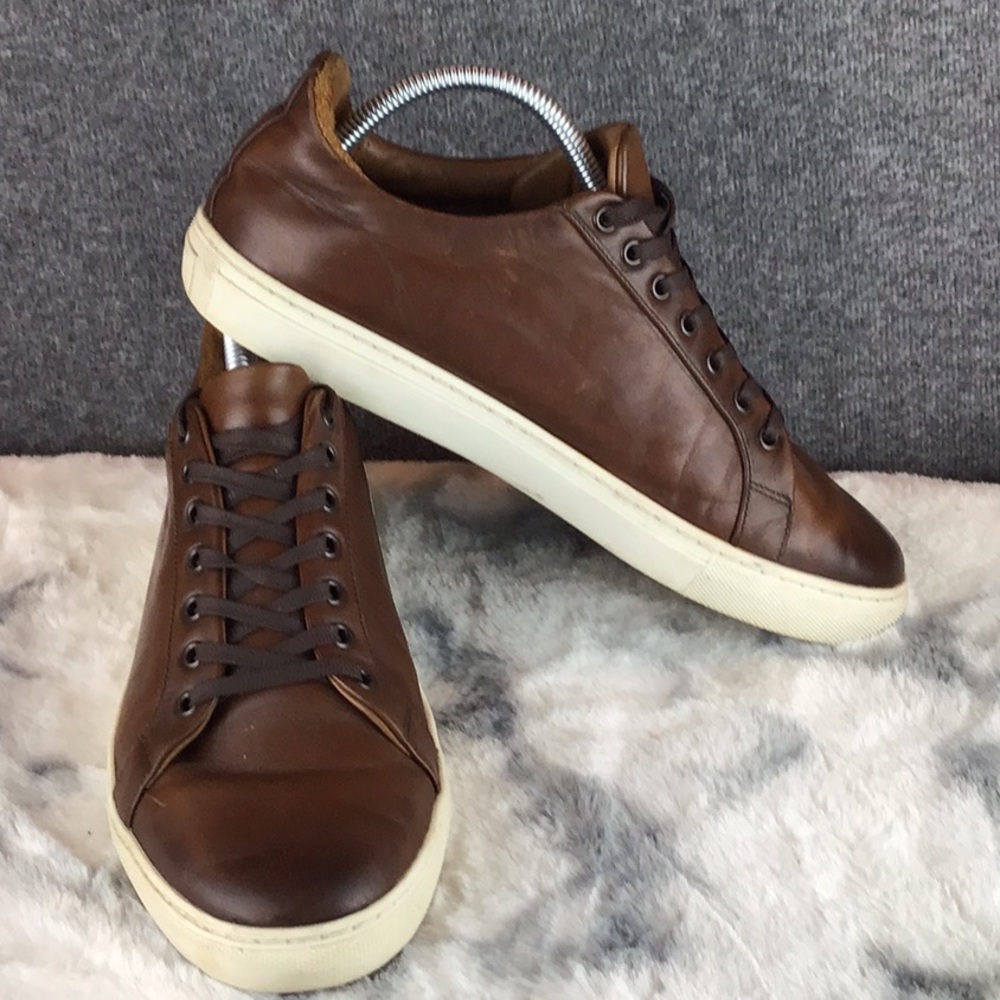 Thursday Boot Company Brown Leather Men's Sneakers with Cream Soles